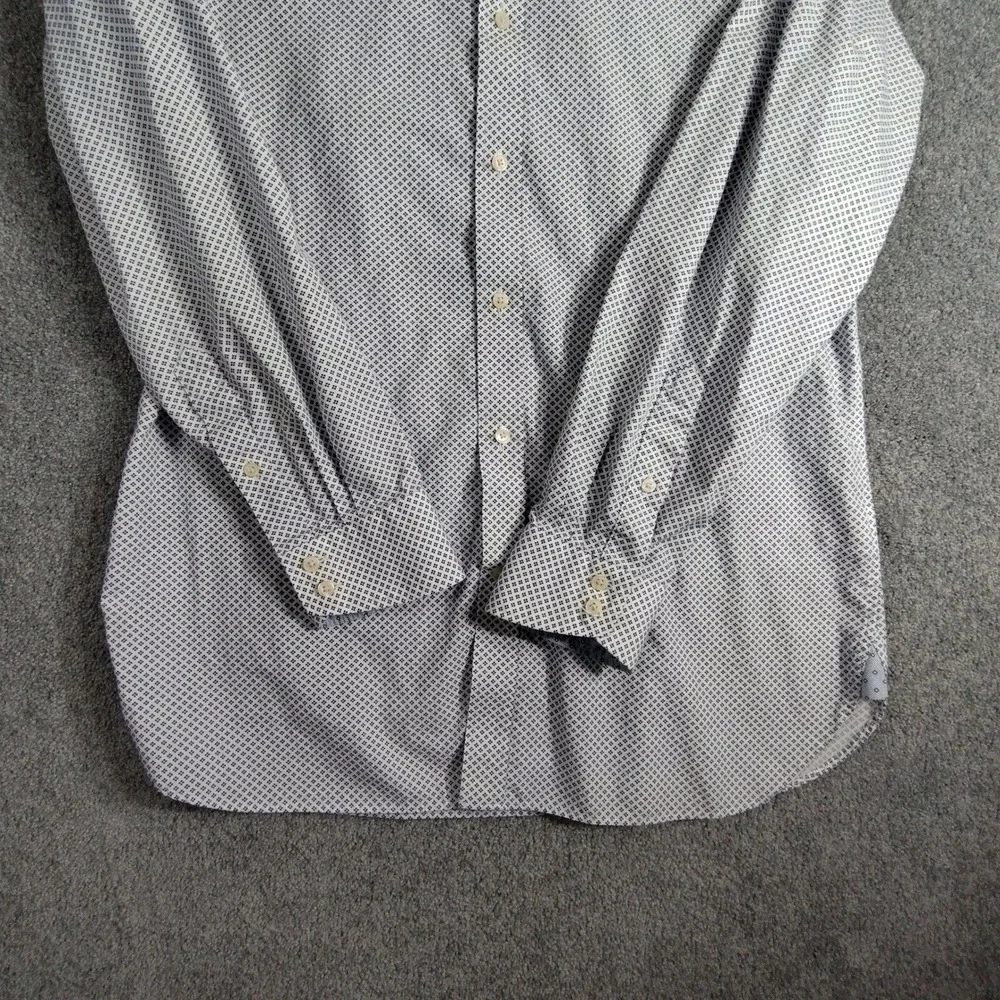 Ted Baker Endurance Dress Shirt Dotted Print Long Sleeve Blue 15.5 32/33